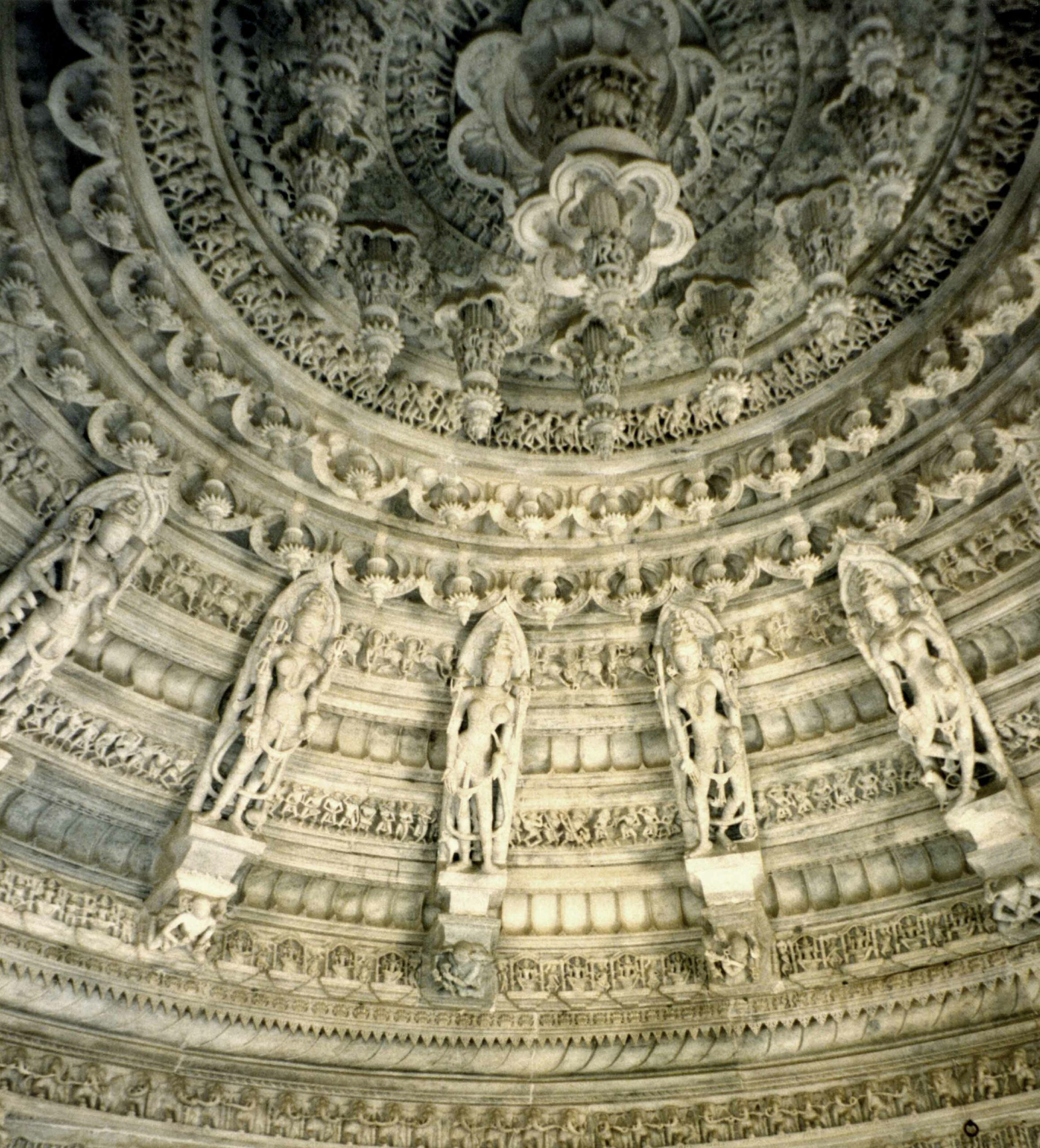 Dilwara Jain Temple at Mount Abu, domed ceiling, detail