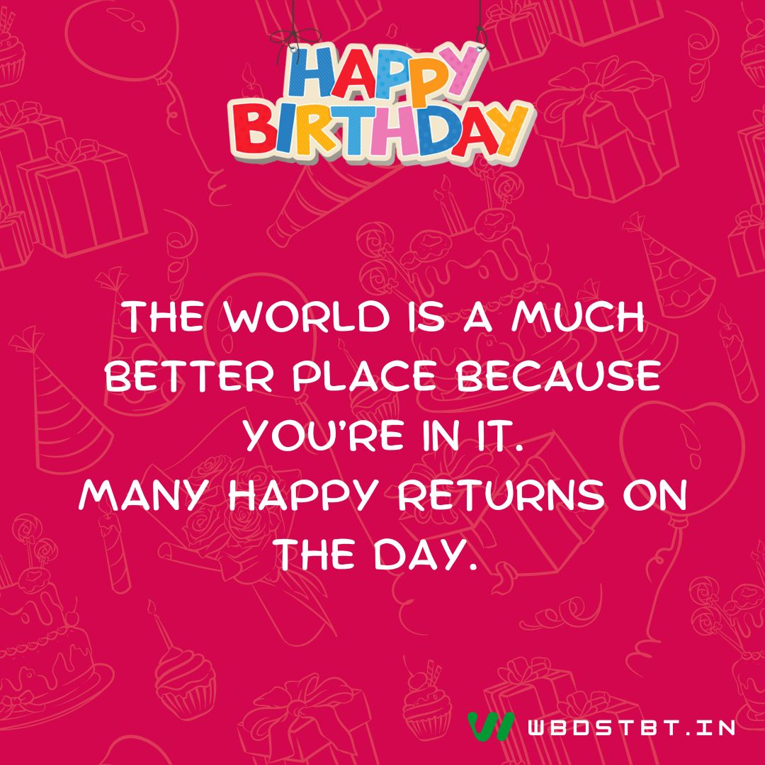 "The world is a much better place because you’re in it. Many happy returns on the day." - birthday wishes for brother