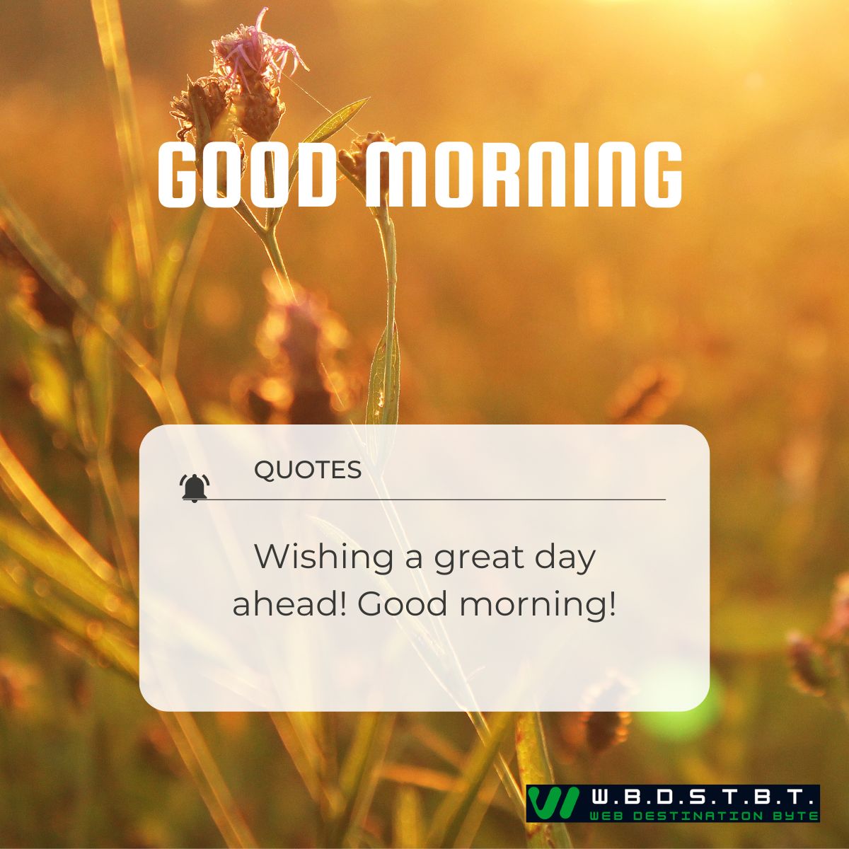 Wishing a great day ahead! Good morning!
