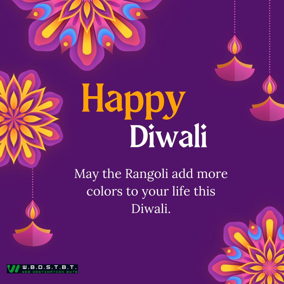 May the Rangoli add more colors to your life this Diwali.
