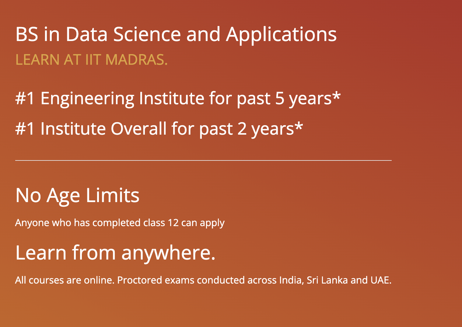 BS in Data Science from IIT Madras